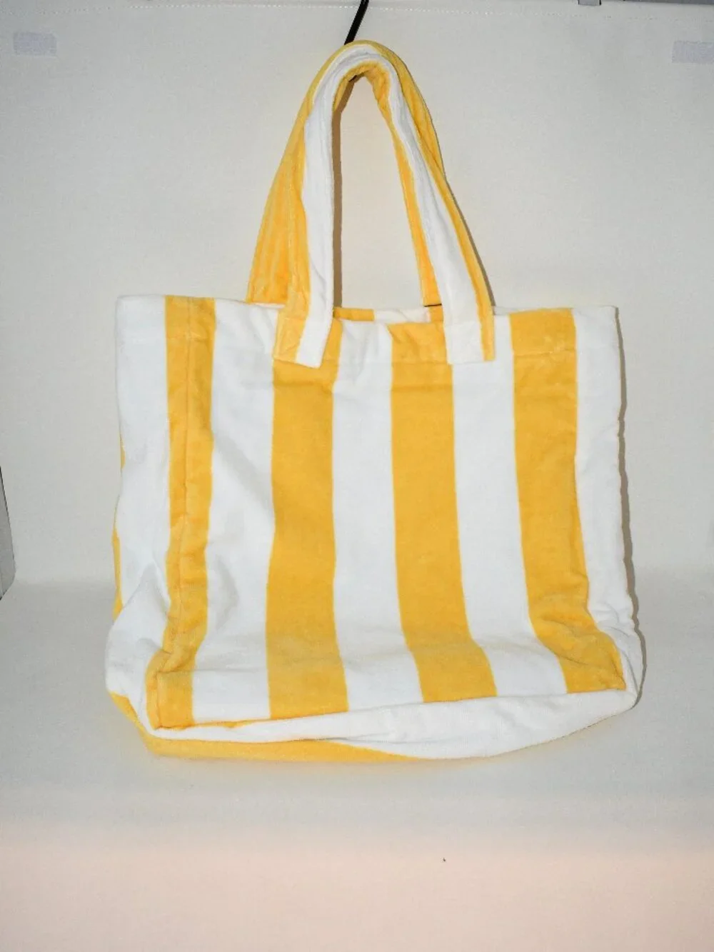 AQUA Striped Terry Beach Tote in Yellow NWT Details: 100% cotton